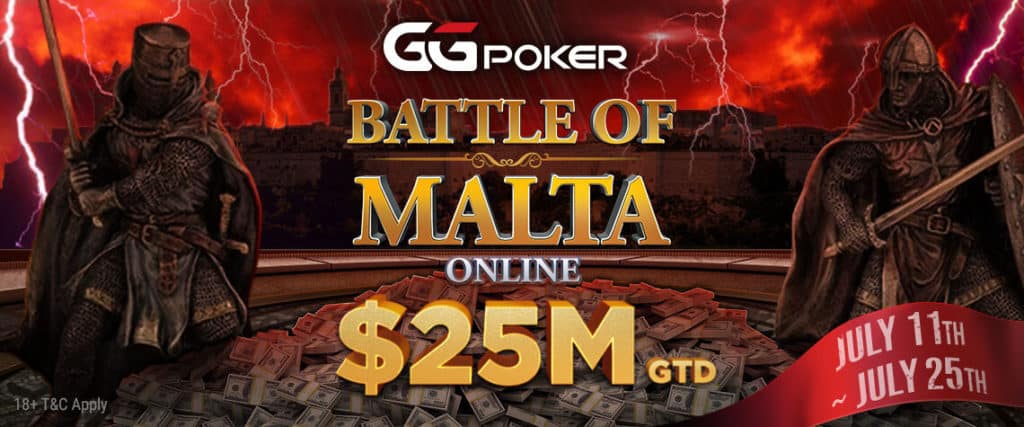 Battle of Malta Online 2021 online poker banner