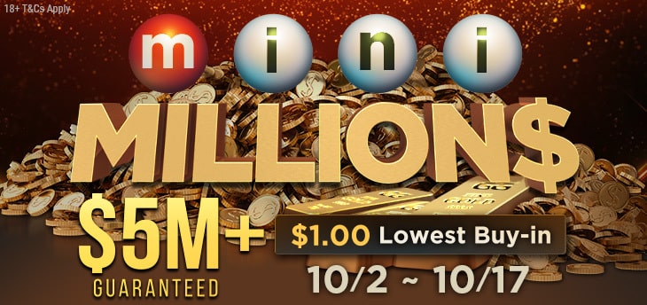 At Least $5M To Be Won in GGPoker’s mini MILLION$ Tournament Series