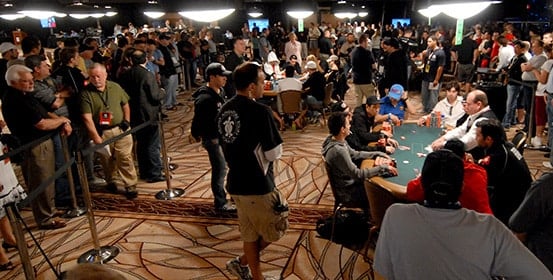 poker room floor during a tournament
