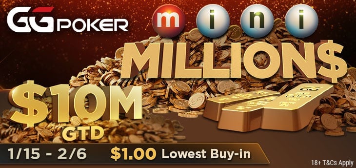 $10M-Guaranteed mini MILLION$ To Launch January 15 At GGPoker