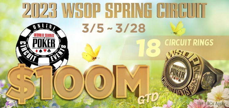 WSOP Spring Circuit 2023 online poker tournament blog banner