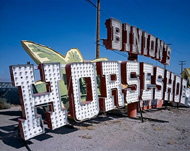 Binion's Horseshoe sign at the neon boneyard in Las Vegas Nevada