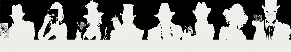 silhouettes of poker personalities