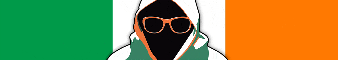Hoodie and Sunglasses on Irish Flag