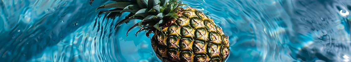 a pineapple in the ocean